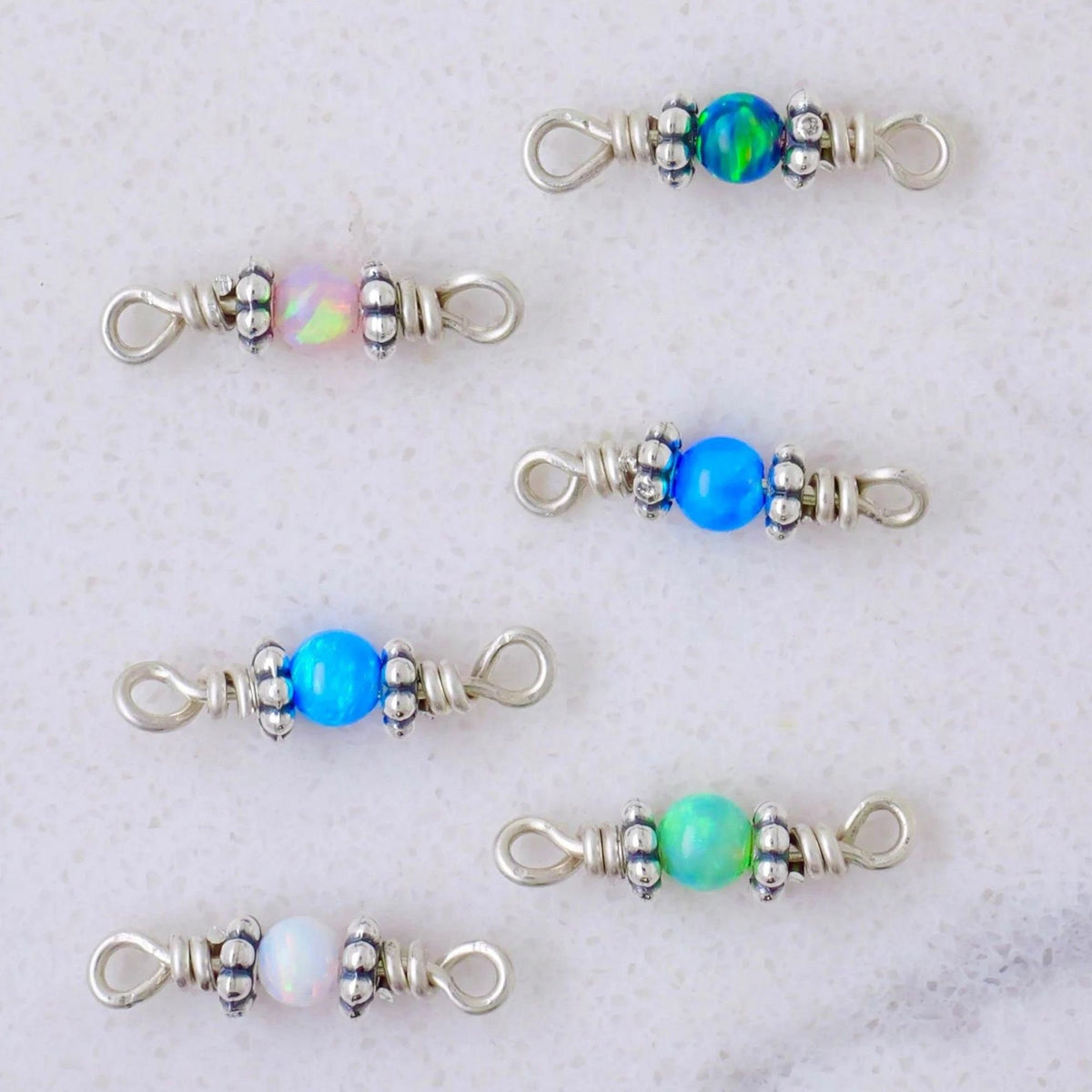 Dainty Opal Connector Charm for permanent jewelry - Permanent Wholesale Jewelry - view 2
