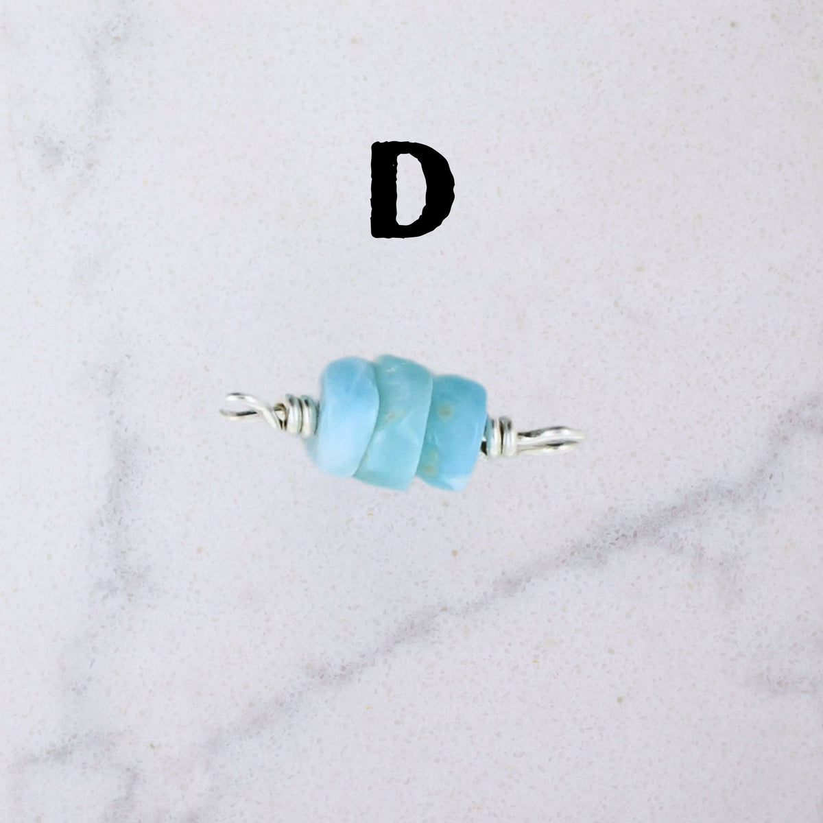 Larimar Connector Charm for permanent jewelry - Permanent Wholesale Jewelry - view 8