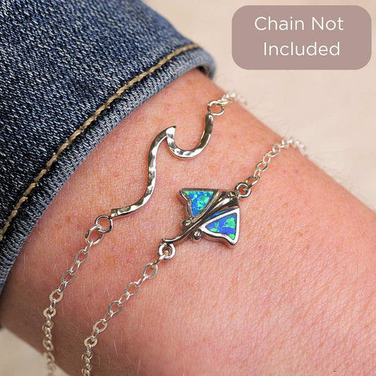 Opal Wave & Stingray Connector Charm for permanent jewelry - Permanent Wholesale Jewelry