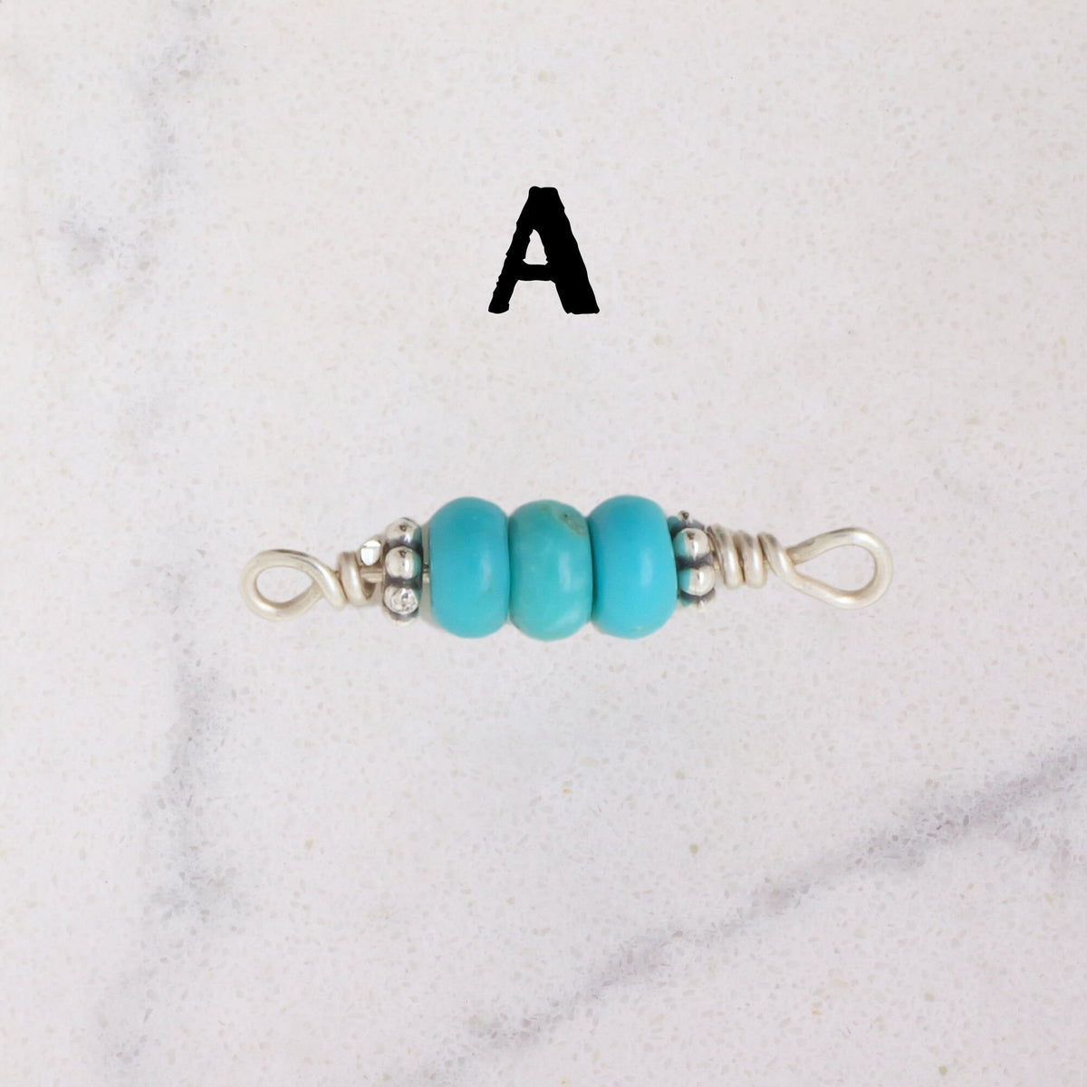 Sonoran Gold Turquoise Connector Charm - Authentic for permanent jewelry - Permanent Wholesale Jewelry - view 4
