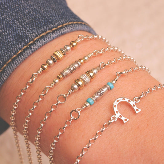 Cowgirl Turquoise Sterling Bracelet for permanent jewelry - Permanent Wholesale Jewelry