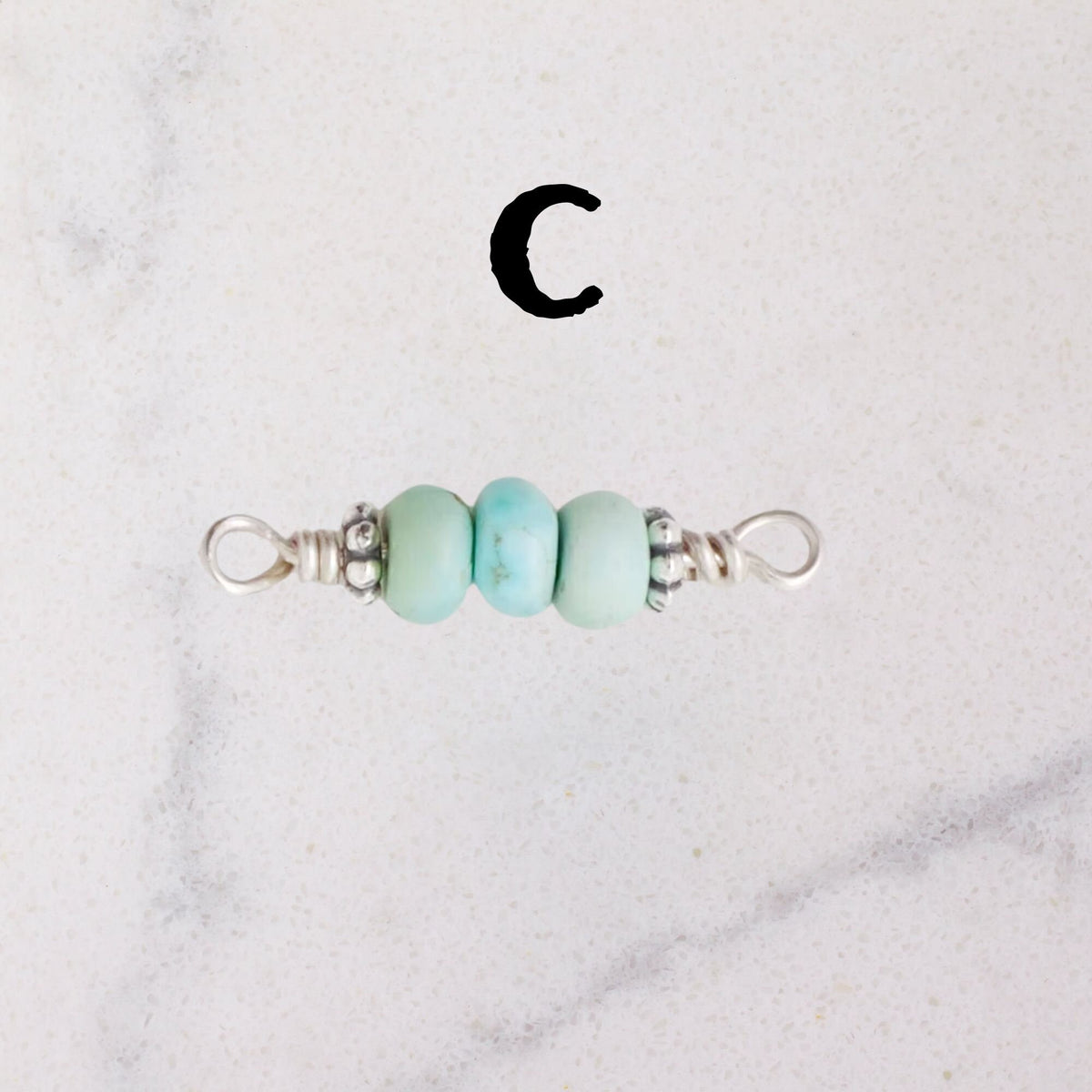 Number 8 Mine Turquoise Connector Charm - Rare for permanent jewelry - Permanent Wholesale Jewelry - view 6