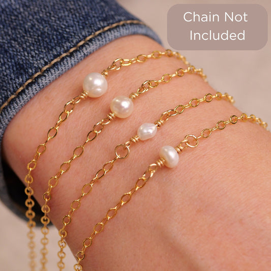 Freshwater Pearl Beach Connector Charm for permanent jewelry - Permanent Wholesale Jewelry