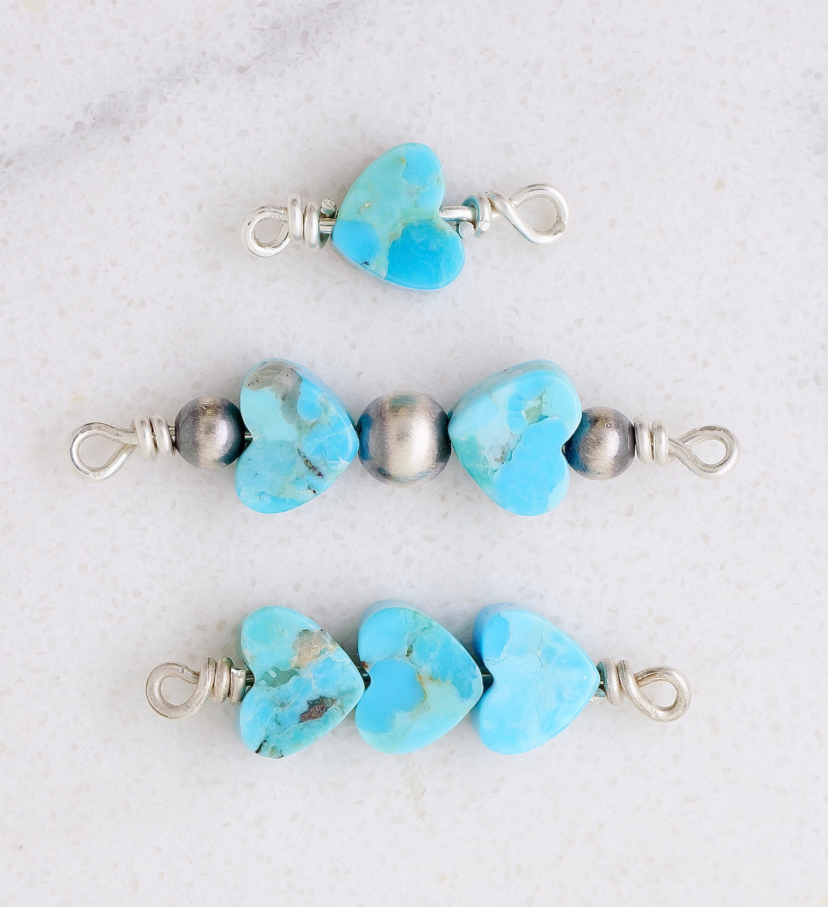Kingman Turquoise Heart Bracelet for permanent jewelry - Permanent Wholesale Jewelry - view 2