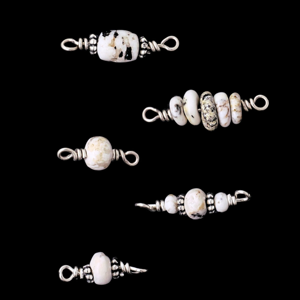 White Buffalo Turquoise Connector Charm for permanent jewelry - Permanent Wholesale Jewelry - view 4