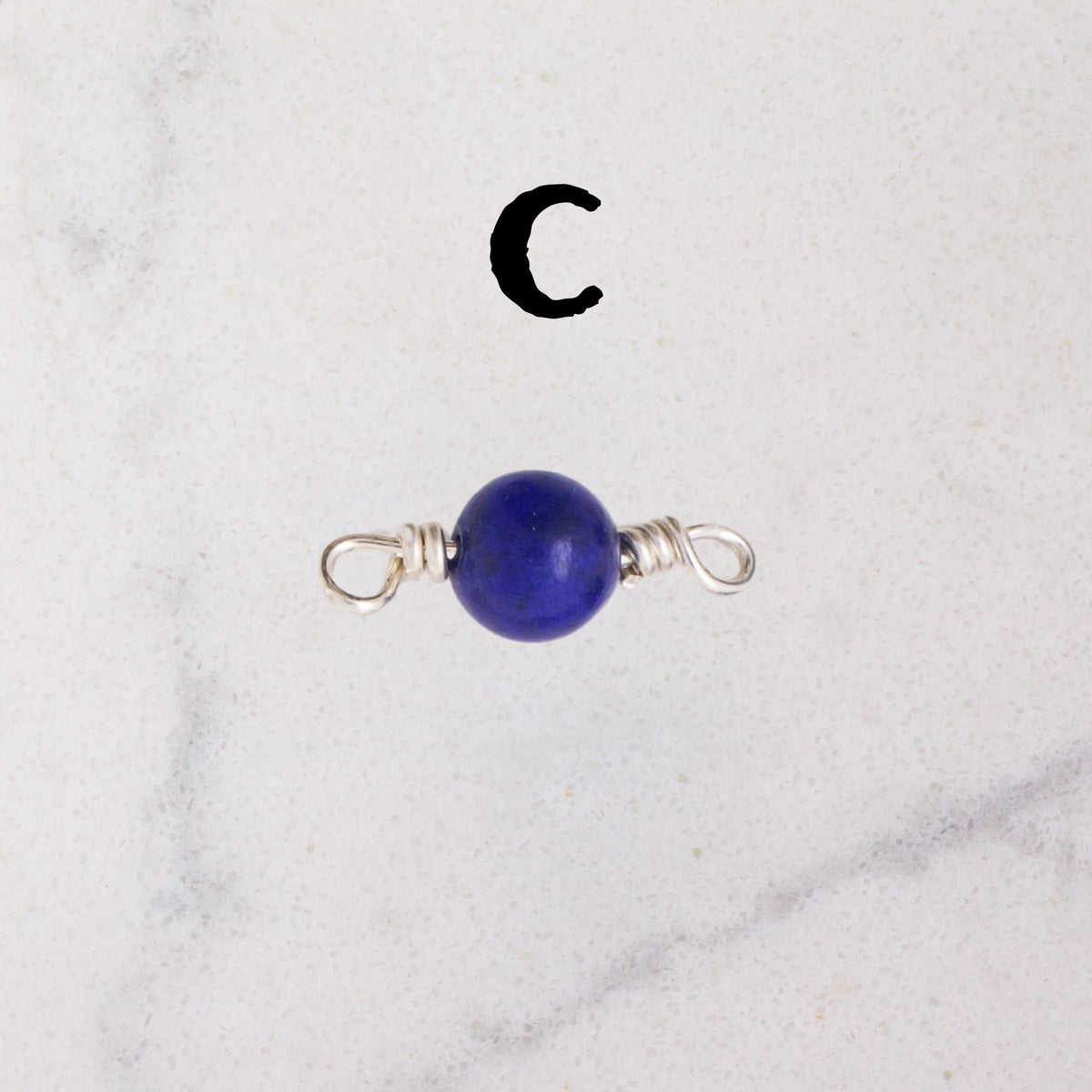 Lapis Lazuli Connector Charm for permanent jewelry - Permanent Wholesale Jewelry - view 6
