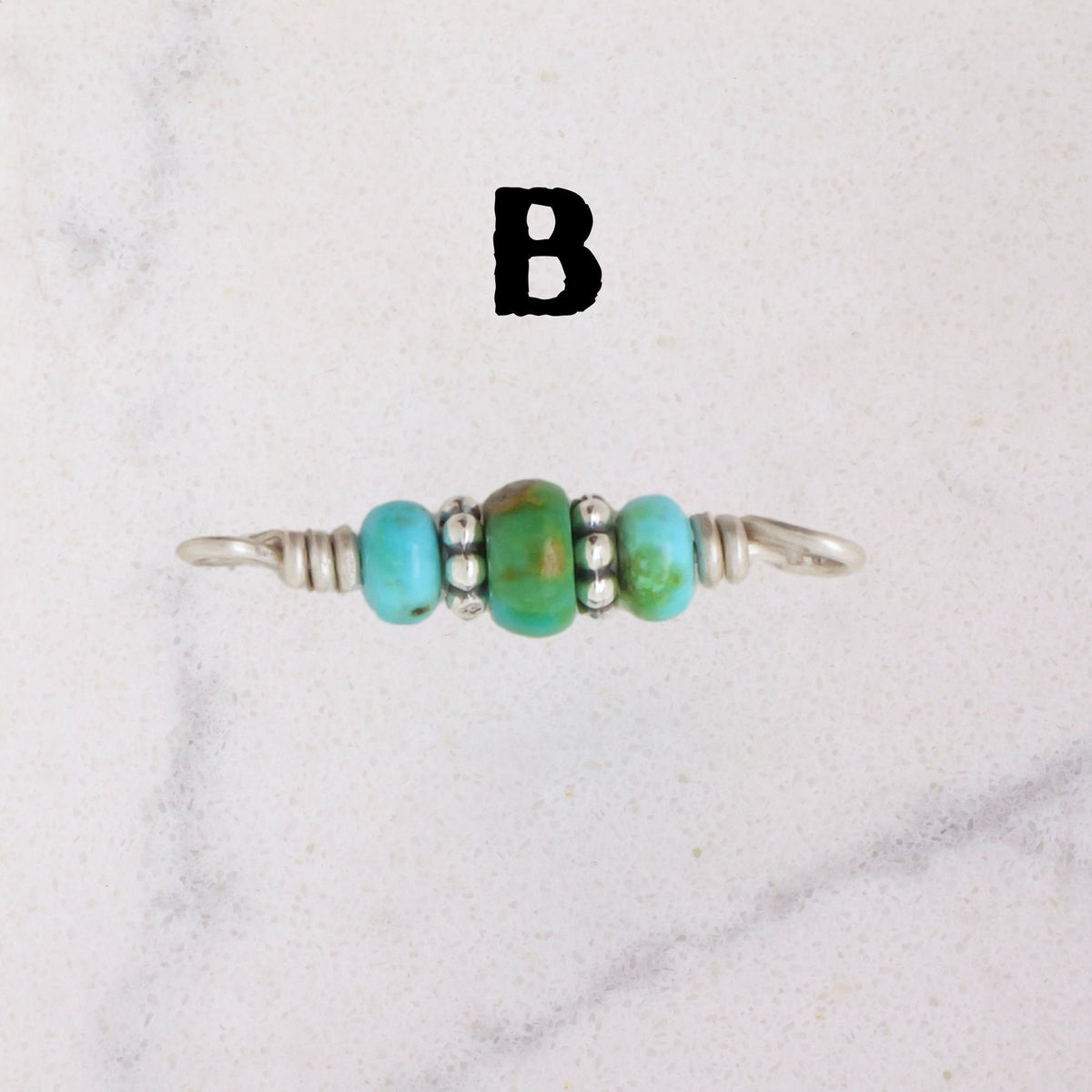 Sonoran Gold Turquoise Connector Charm - Authentic for permanent jewelry - Permanent Wholesale Jewelry - view 5
