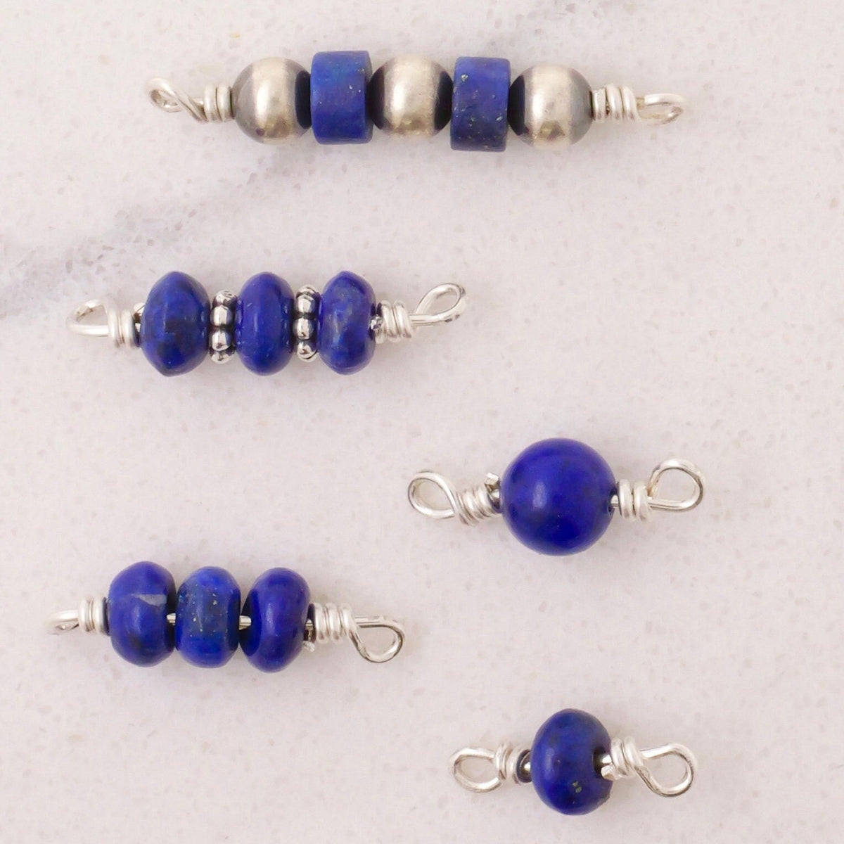 Lapis Lazuli Connector Charm for permanent jewelry - Permanent Wholesale Jewelry - view 2