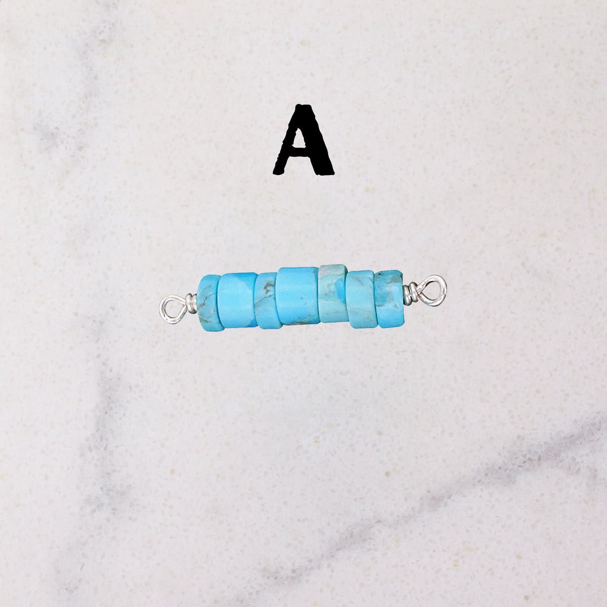 Kingman Turquoise Connector Charm for permanent jewelry - Permanent Wholesale Jewelry - view 4