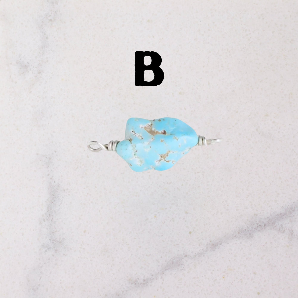Lone Mountain Turquoise Connector Charm for permanent jewelry - Permanent Wholesale Jewelry - view 5