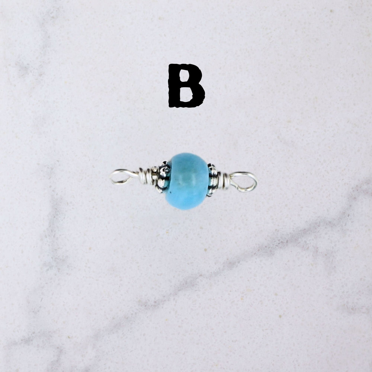 Larimar Connector Charm for permanent jewelry - Permanent Wholesale Jewelry - view 6