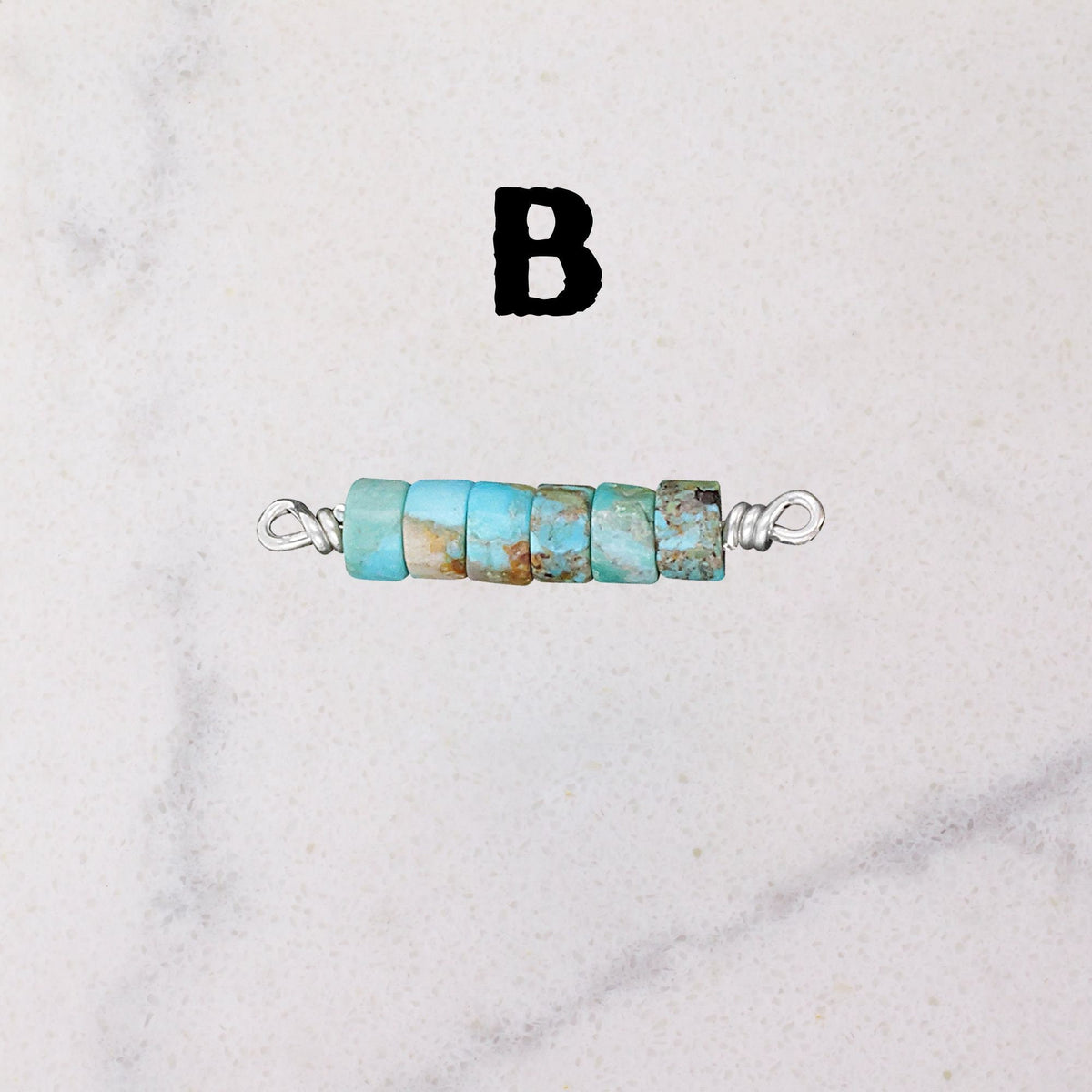 Kingman Turquoise Connector Charm for permanent jewelry - Permanent Wholesale Jewelry - view 5