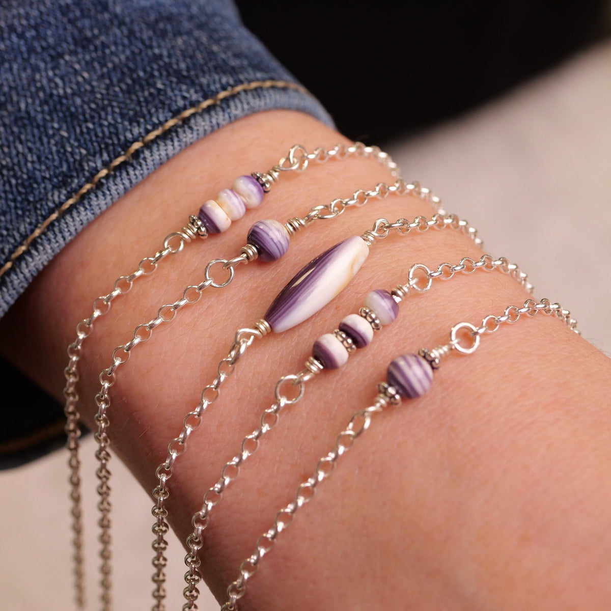 Wampum Shell Connector Charm for permanent jewelry - Permanent Wholesale Jewelry - view 2