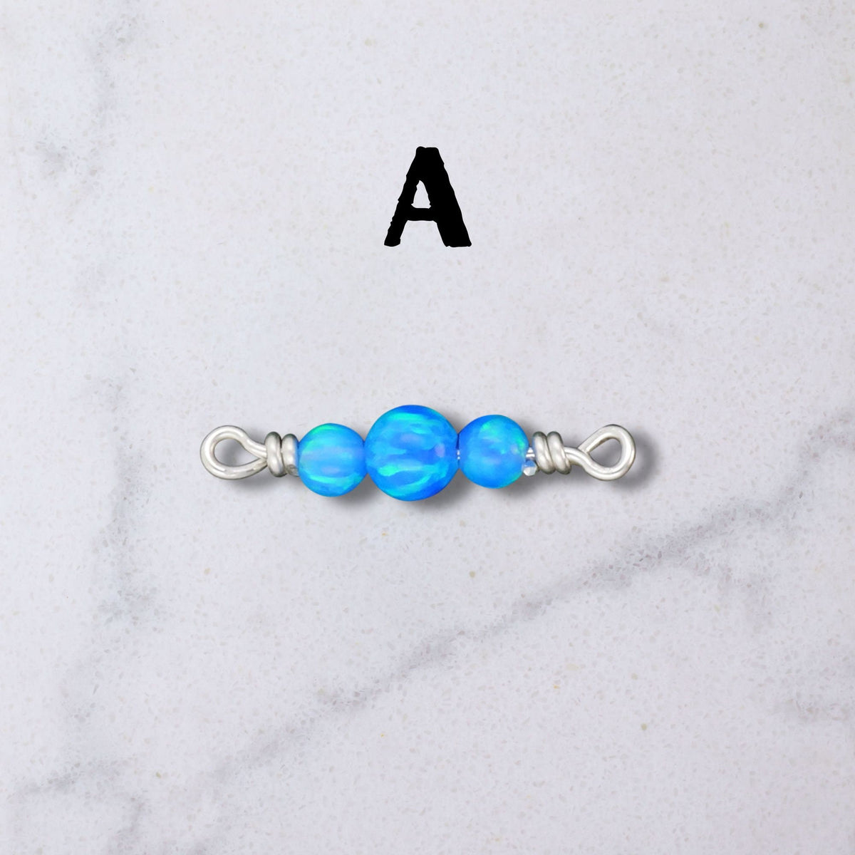 Opal Connector Charm - Sterling Wrapped for permanent jewelry - Permanent Wholesale Jewelry - view 4