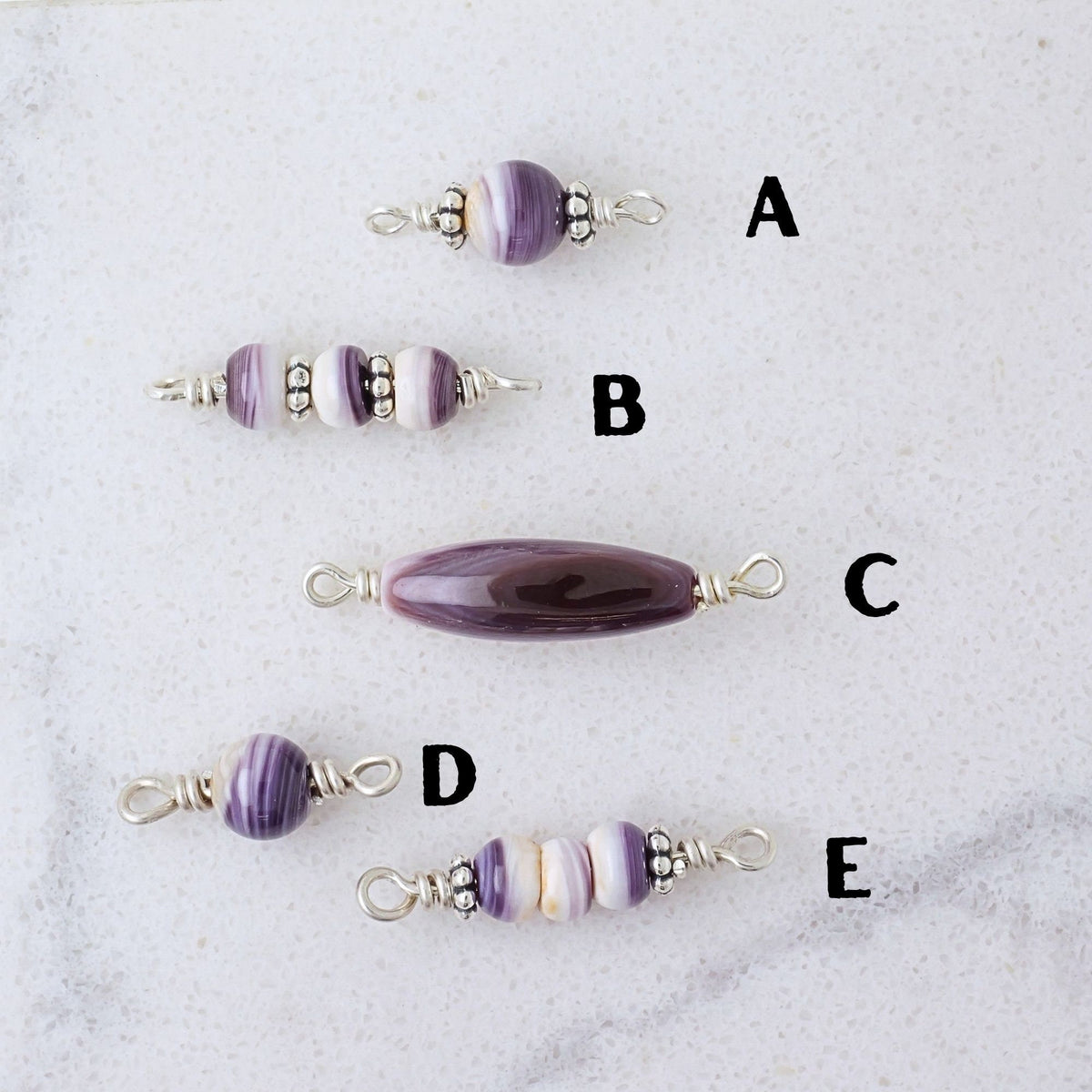 Wampum Shell Connector Charm for permanent jewelry - Permanent Wholesale Jewelry - view 3