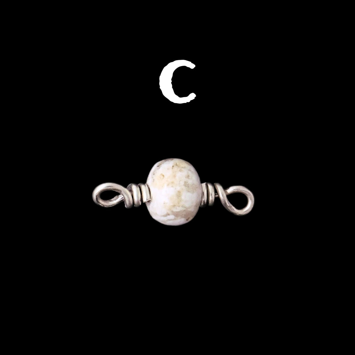 White Buffalo Turquoise Connector Charm for permanent jewelry - Permanent Wholesale Jewelry - view 7