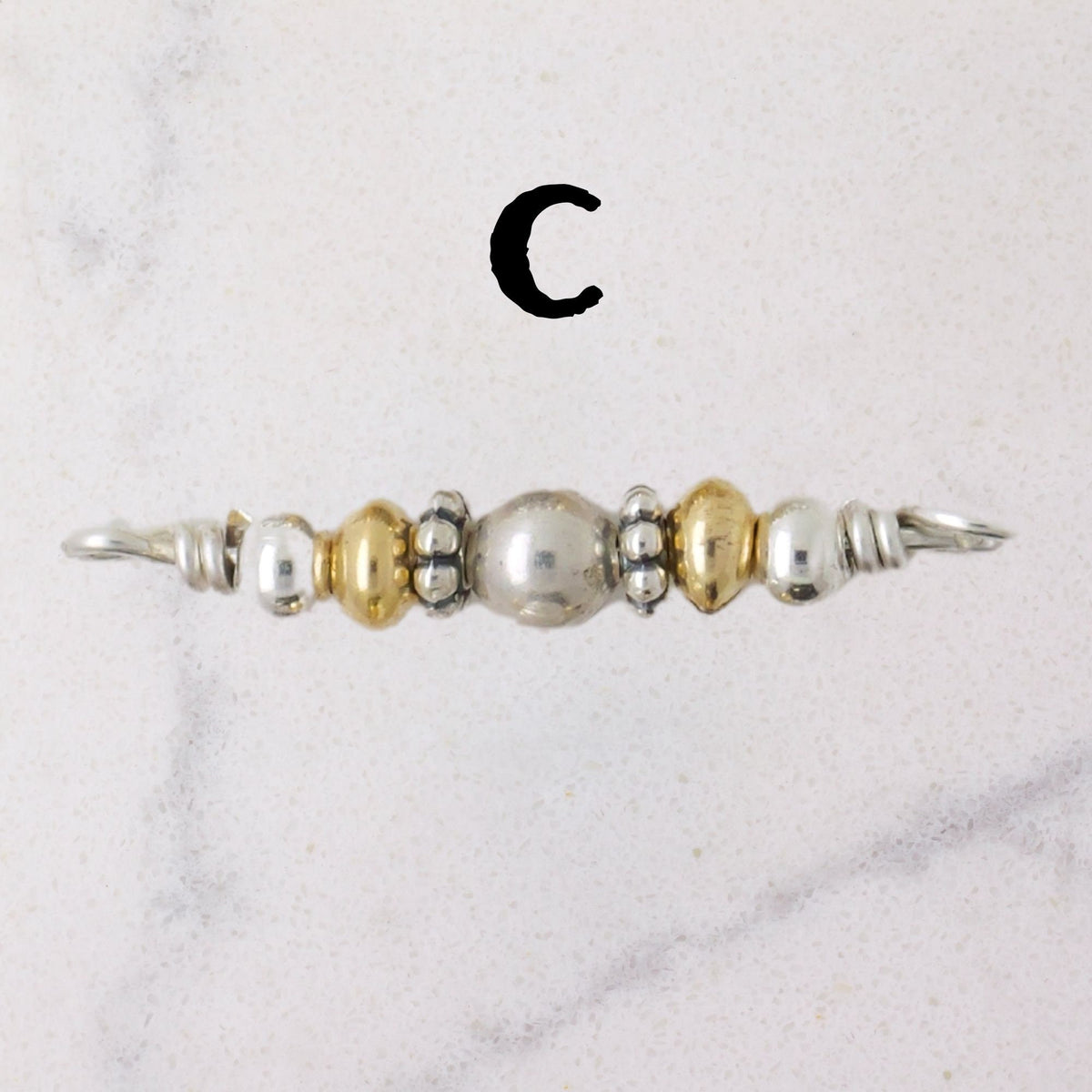 Two Tone Tribal Bead Connector Charm for permanent jewelry - Permanent Wholesale Jewelry - view 6