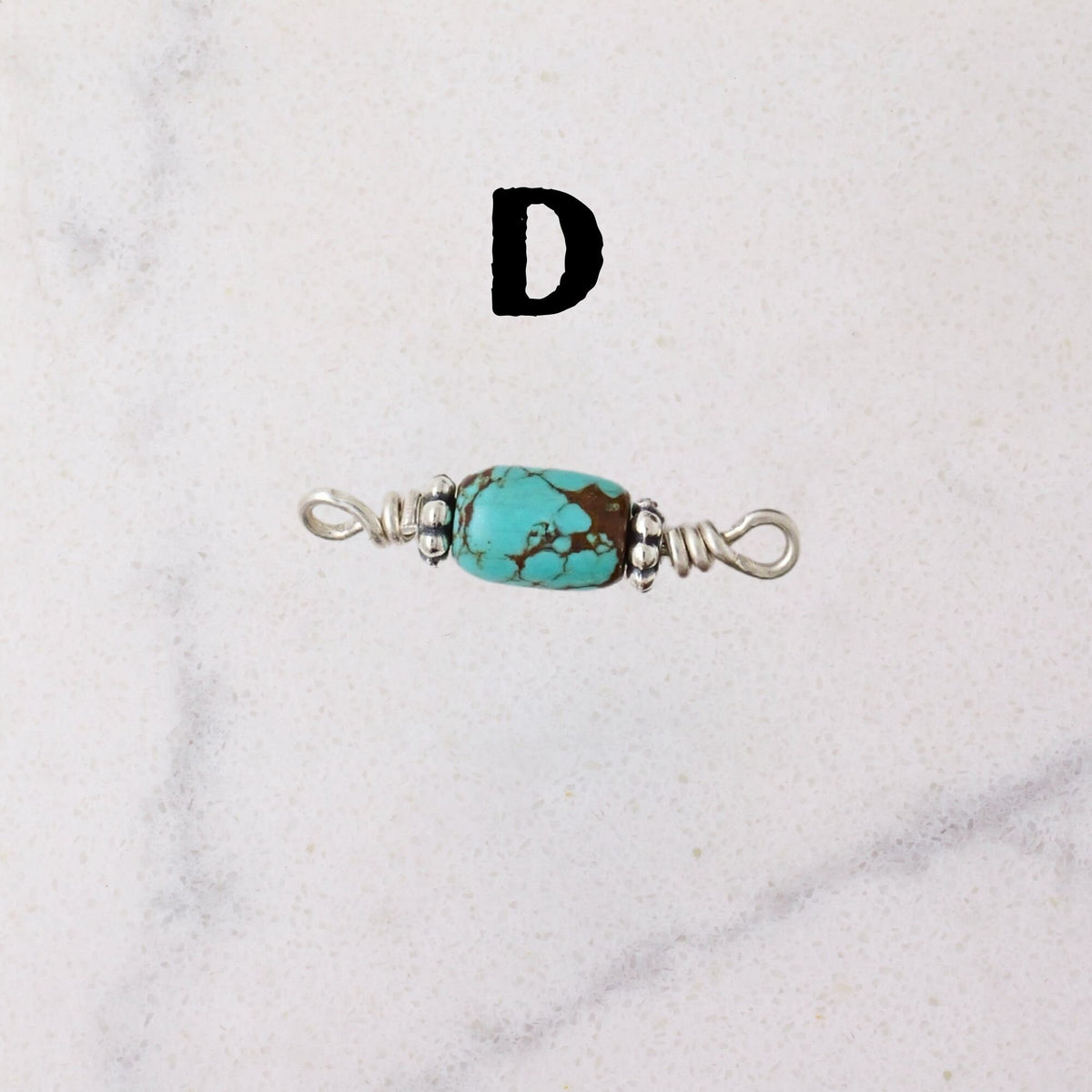 Number 8 Mine Turquoise Connector Charm for permanent jewelry - Permanent Wholesale Jewelry - view 7