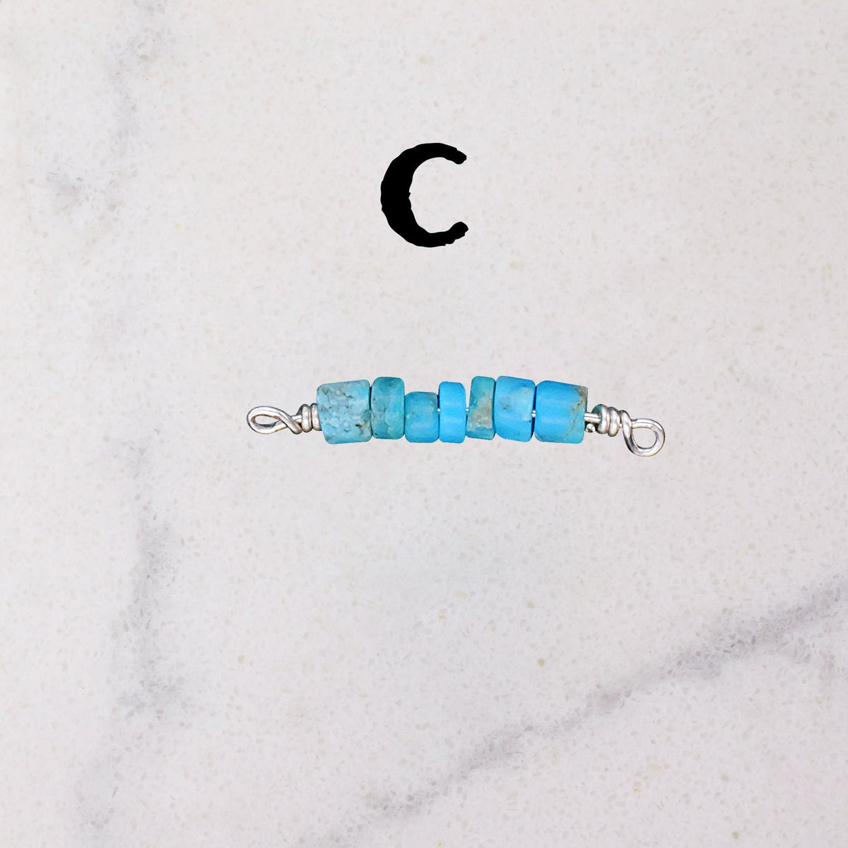 Kingman Turquoise Connector Charm for permanent jewelry - Permanent Wholesale Jewelry - view 6