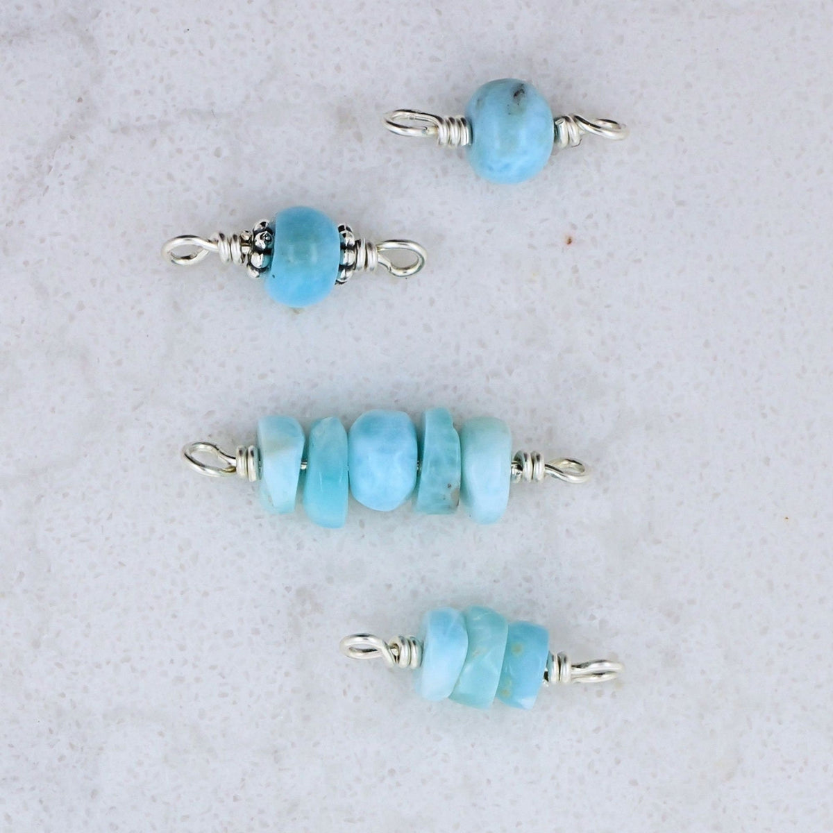 Larimar Connector Charm for permanent jewelry - Permanent Wholesale Jewelry - view 3