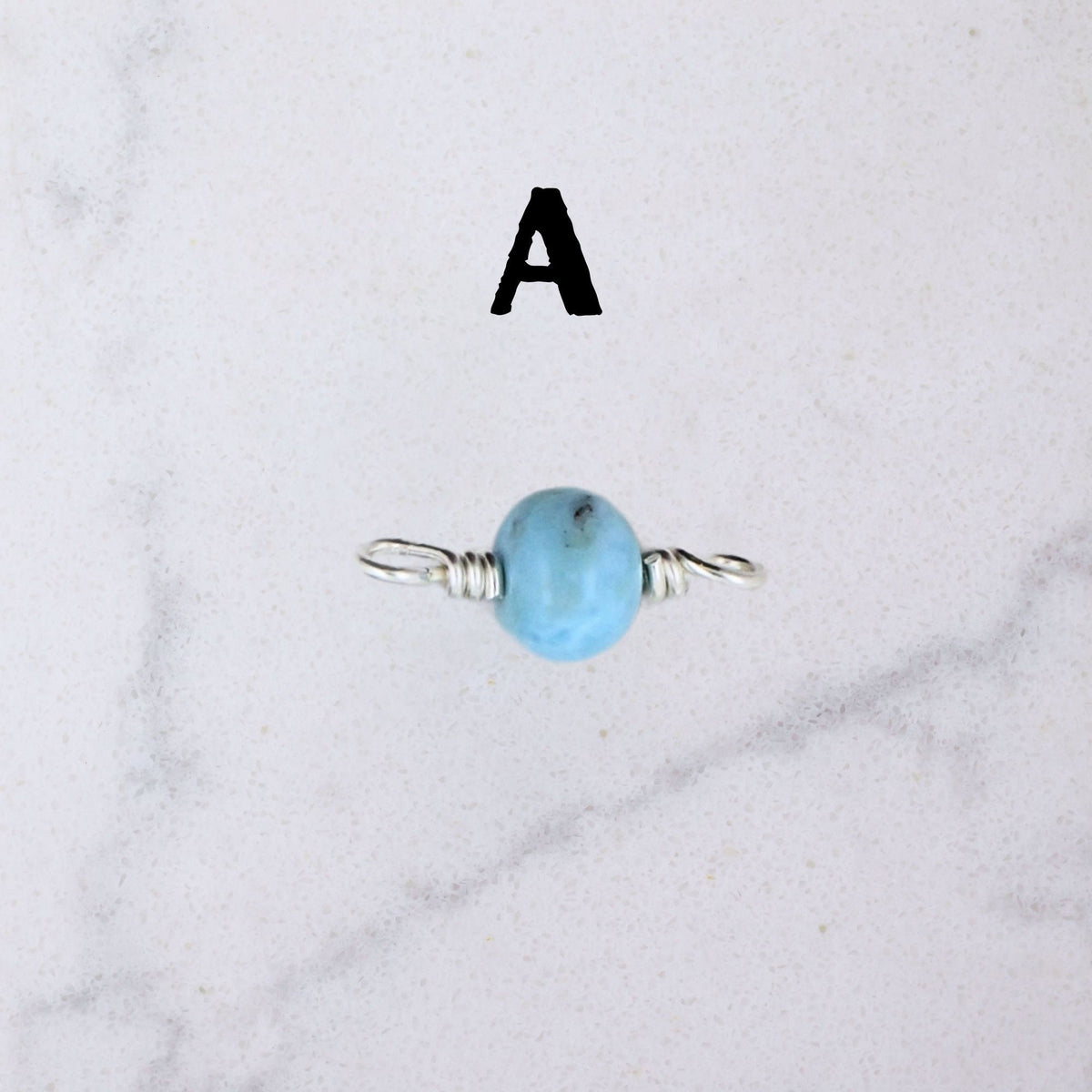 Larimar Connector Charm for permanent jewelry - Permanent Wholesale Jewelry - view 5