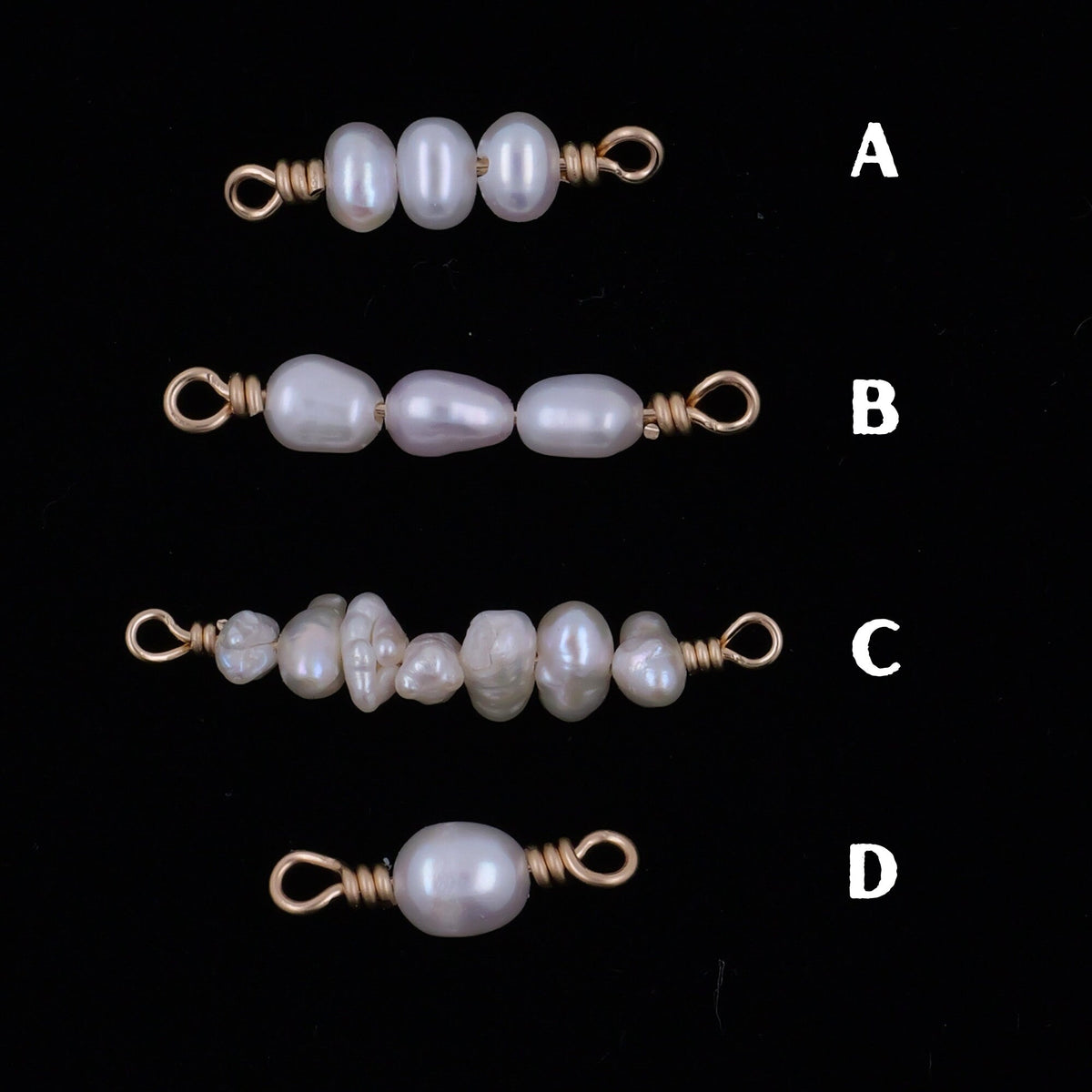 Freshwater Pearl Connector Charm for permanent jewelry - Permanent Wholesale Jewelry - view 3