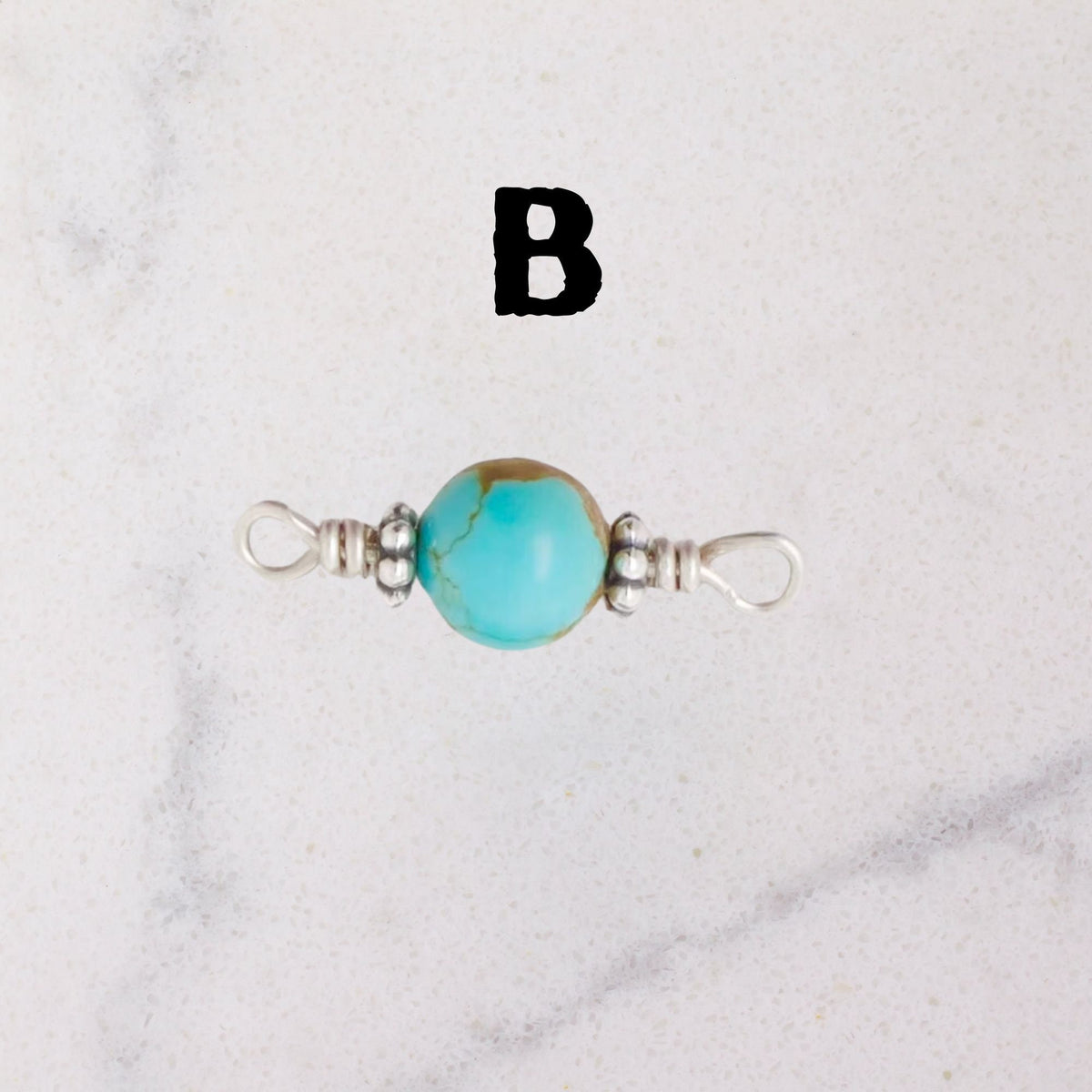 Number 8 Mine Turquoise Connector Charm - Rare for permanent jewelry - Permanent Wholesale Jewelry - view 5