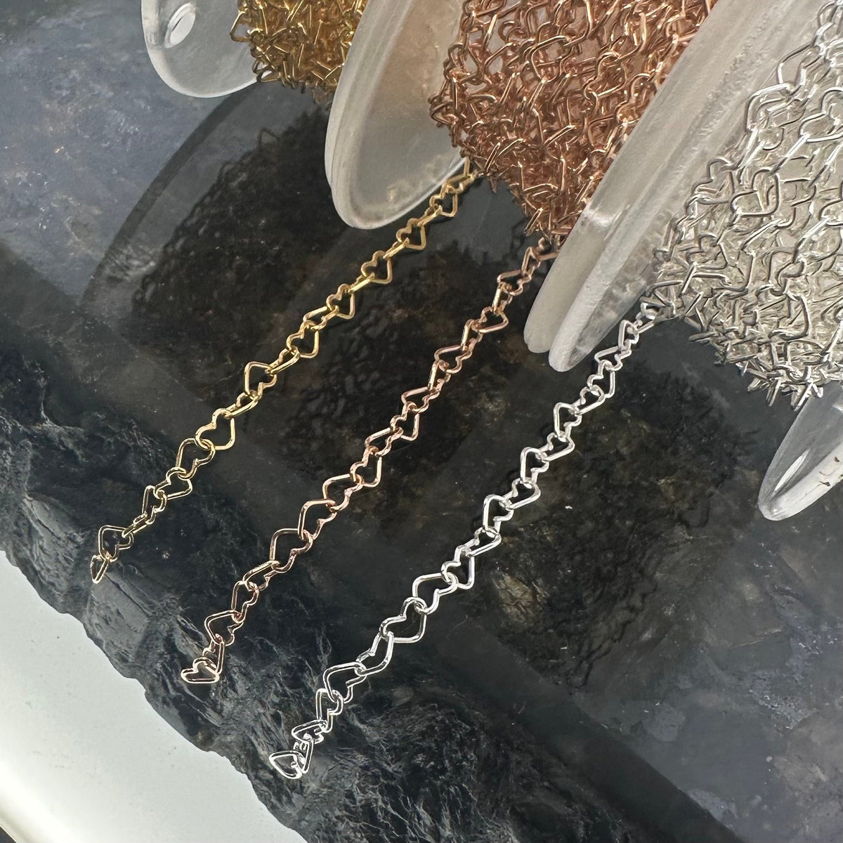 Heart Chain 3.2mm for permanent jewelry - Permanent Wholesale Jewelry - view 3