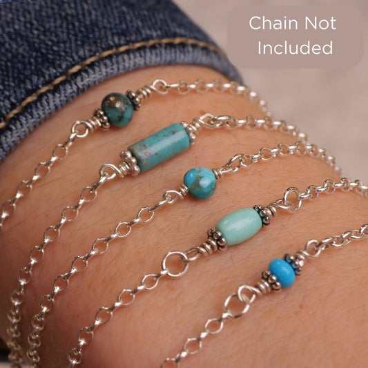 Campitos Turquoise Connector Charm for permanent jewelry - Permanent Wholesale Jewelry