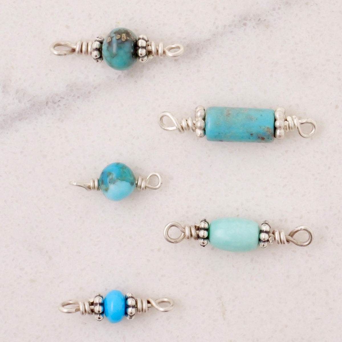 Campitos Turquoise Connector Charm for permanent jewelry - Permanent Wholesale Jewelry - view 2