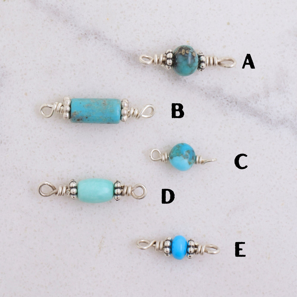 Campitos Turquoise Connector Charm for permanent jewelry - Permanent Wholesale Jewelry - view 3