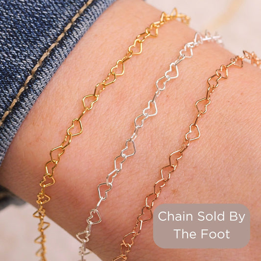 Heart Chain 3.2mm for permanent jewelry - Permanent Wholesale Jewelry
