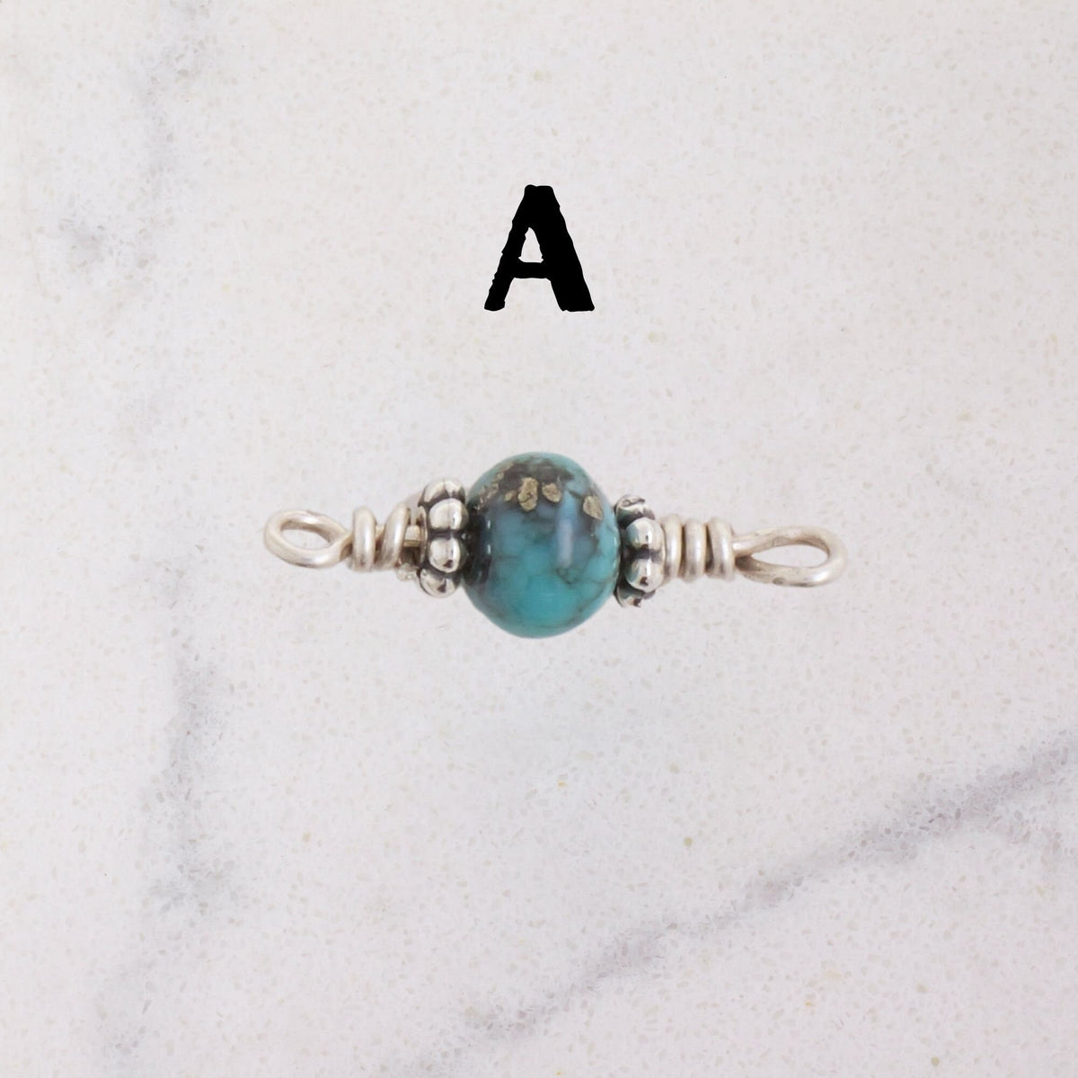 Campitos Turquoise Connector Charm for permanent jewelry - Permanent Wholesale Jewelry - view 4